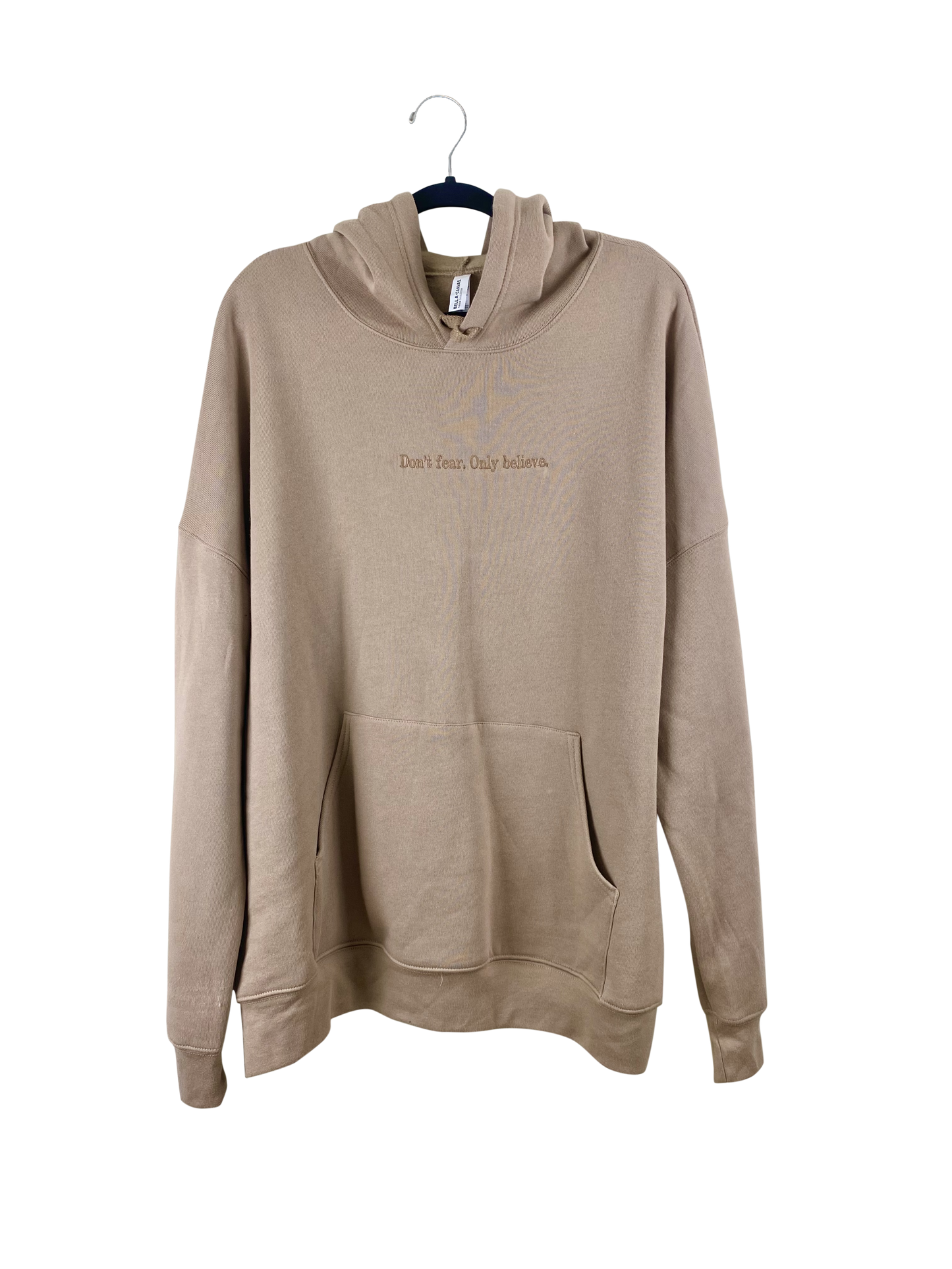 Don't Fear - Tan - Embroidered - Hoodied Sweatshirt